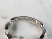 Load image into Gallery viewer, Womens Estate Sterling Silver Modernist Blue Opal &amp; CZ Ring 3.3g E1415