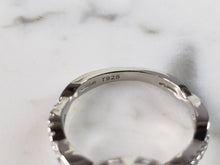 Load image into Gallery viewer, Womens Estate Sterling Silver Modernist Blue Opal &amp; CZ Ring 3.3g E1427