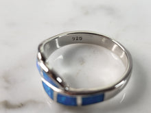 Load image into Gallery viewer, Womens Estate Sterling Silver Modernist Blue Opal Ring 3.0g E1428