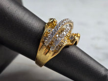 Load image into Gallery viewer, Womens Estate Sterling Silver Gold Tone Modernist CZ Ring 14.7g E1429