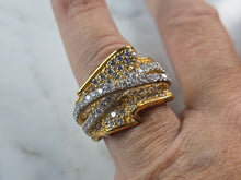 Load image into Gallery viewer, Womens Estate Sterling Silver Gold Tone Modernist CZ Ring 14.7g E1429