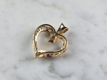 Load image into Gallery viewer, Womens Vintage Estate 14K Yellow Gold Diamond Heart Pendant 3.6g E1458