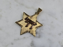 Load image into Gallery viewer, 14K Yellow Gold Jewish Judaica Star of David Chai Pendant, 2.0g E1459