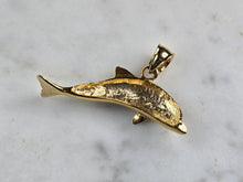 Load image into Gallery viewer, Womens Vintage Estate 14K Yellow Gold Dolphin Pendant 3.3g E1461