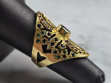 Load image into Gallery viewer, Womens Vintage Estate 18k Yellow Gold Multi Stone Ring 10.5g E1467