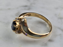 Load image into Gallery viewer, Womens Vintage Estate 14K Yellow Gold Sapphire &amp; Diamond Ring 3.7g #E1469