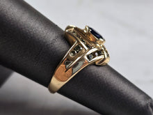 Load image into Gallery viewer, Womens Vintage Estate 10K Gold Sapphire &amp; Topaz Ring, 4.7g E1473