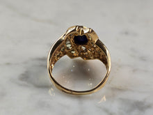 Load image into Gallery viewer, Womens Vintage Estate 10K Gold Sapphire &amp; Topaz Ring, 4.7g E1473