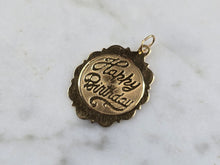 Load image into Gallery viewer, Womens Vintage Estate 14k Gold Happy Birthday Charm Pendant 0.7g #E1478