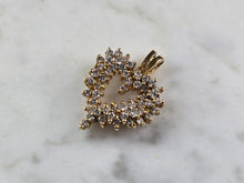 Load image into Gallery viewer, Womens Vintage Estate 14K Yellow Gold Heart Diamond Pendant 4.1g E1480
