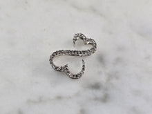 Load image into Gallery viewer, Womens Vintage Estate 14K White Gold Open Heart Diamond Pendant 0.9g #E1481