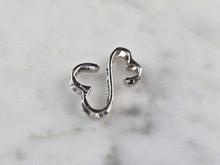 Load image into Gallery viewer, Womens Vintage Estate 14K White Gold Open Heart Diamond Pendant 0.9g #E1481