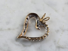 Load image into Gallery viewer, Womens Vintage Estate 10K Yellow Gold Heart Pendant 2.5g E1484
