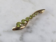 Load image into Gallery viewer, Womens Vintage Estate 10K Yellow Gold Modernist Peridot Pendant 1.9g E1485