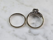 Load image into Gallery viewer, Womens Vintage Estate 14K White Gold Diamond Engagement Ring Set, 6.2g E1490