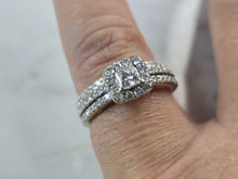 Load image into Gallery viewer, Womens Vintage Estate 14K White Gold Diamond Engagement Ring Set, 6.2g E1490