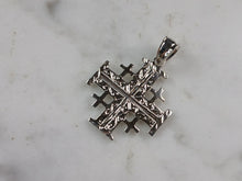 Load image into Gallery viewer, Womens Sterling Silver Religious Jerusalem Cross Pendant Necklace 3.2g E1492