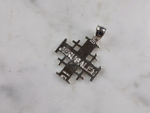 Load image into Gallery viewer, Womens Sterling Silver Religious Jerusalem Cross Pendant Necklace 3.2g E1492