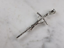 Load image into Gallery viewer, Womens Sterling Silver Religious Brutalist Cross Pendant Necklace 5.5g E1496