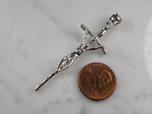 Load image into Gallery viewer, Womens Sterling Silver Religious Brutalist Cross Pendant Necklace 5.5g E1496