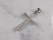 Load image into Gallery viewer, Womens Sterling Silver Religious Modernist Cross Pendant Necklace 2.6g E1497