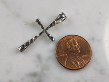 Load image into Gallery viewer, Womens Sterling Silver Religious Modernist Cross Pendant Necklace 2.6g E1497
