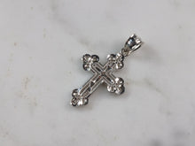 Load image into Gallery viewer, Womens Sterling Silver Religious Cross Pendant Necklace 2.7g E1498