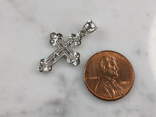 Load image into Gallery viewer, Womens Sterling Silver Religious Cross Pendant Necklace 2.7g E1498