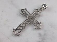 Load image into Gallery viewer, Womens Sterling Silver Religious Cross Pendant Necklace 5.2g E1499