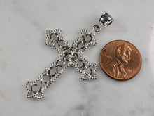 Load image into Gallery viewer, Womens Sterling Silver Religious Cross Pendant Necklace 5.2g E1499