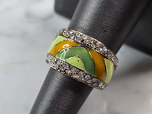 Load image into Gallery viewer, Womens Vintage Estate Sterling Silver Modernist Enamel Ring 9.7g E1501