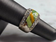 Load image into Gallery viewer, Womens Vintage Estate Sterling Silver Modernist Enamel Ring 9.7g E1501