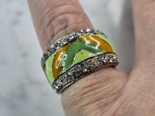 Load image into Gallery viewer, Womens Vintage Estate Sterling Silver Modernist Enamel Ring 9.7g E1501