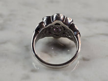 Load image into Gallery viewer, Womens Estate Sterling Silver Floral Amethyst Ring 6.2g E1504