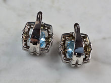 Load image into Gallery viewer, Womens Estate Sterling Silver Aquamarine Earrings 11.0g E1520