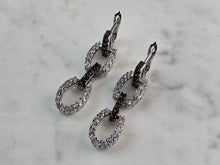 Load image into Gallery viewer, Womens Vintage Estate Sterling Silver CZ Modernist Earrings  8.4g #E1521