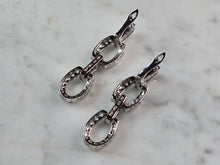 Load image into Gallery viewer, Womens Vintage Estate Sterling Silver CZ Modernist Earrings  8.4g #E1521