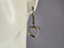 Load image into Gallery viewer, Womens Vintage Estate Sterling Silver Gold Tone Heart Earrings 2.2g E1537
