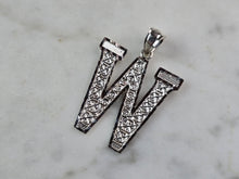Load image into Gallery viewer, Womens Sterling Silver Initial Letter " W " Pendant 1.7g E1547