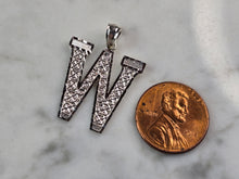 Load image into Gallery viewer, Womens Sterling Silver Initial Letter " W " Pendant 1.7g E1547