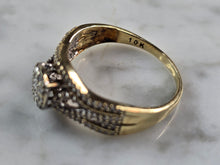 Load image into Gallery viewer, Womens Vintage Estate 10K Yellow Gold Diamond Wedding Ring Set 4.0g E1564