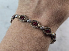 Load image into Gallery viewer, Womens Vintage Estate Sterling Silver Gold Tone Bracelet 17.9g E1566