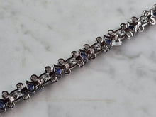 Load image into Gallery viewer, Womens Vintage Estate Sterling Silver Tanzanite Bracelet 21.9g E1569