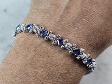 Load image into Gallery viewer, Womens Vintage Estate Sterling Silver Tanzanite Bracelet 21.9g E1569