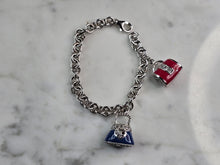 Load image into Gallery viewer, Womens Vintage Sterling Silver Charm Purse Bracelet 14.2g E1571