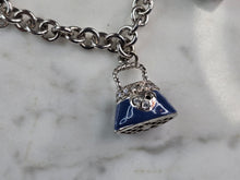Load image into Gallery viewer, Womens Vintage Sterling Silver Charm Purse Bracelet 14.2g E1571