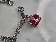 Load image into Gallery viewer, Womens Vintage Sterling Silver Charm Purse Bracelet 14.2g E1571