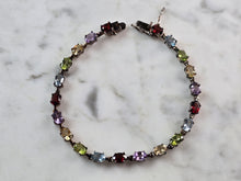 Load image into Gallery viewer, Womens Vintage Estate Sterling Silver Multi Stone Bracelet 9.9g E1574