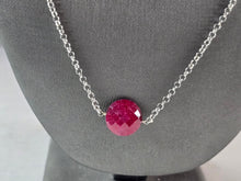 Load image into Gallery viewer, Womens Estate Sterling Silver Natural Ruby Pendant Necklace 15.8g E1592
