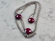Load image into Gallery viewer, Womens Estate Sterling Silver Natural Ruby Pendant Necklace 15.8g E1592